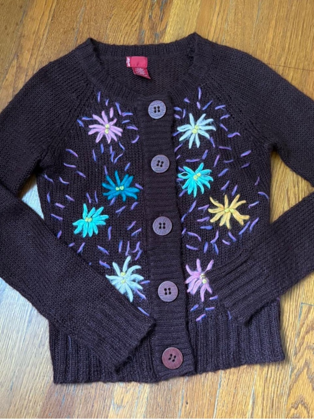 Vintage Levis Knit Flower Cardigan Sweater